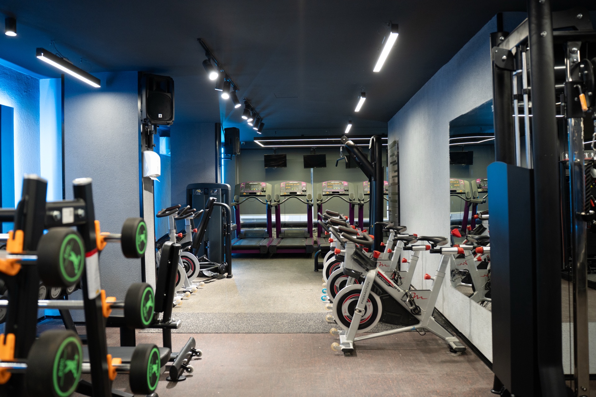 Dramatic interior of A1 Gym and Fitness Club